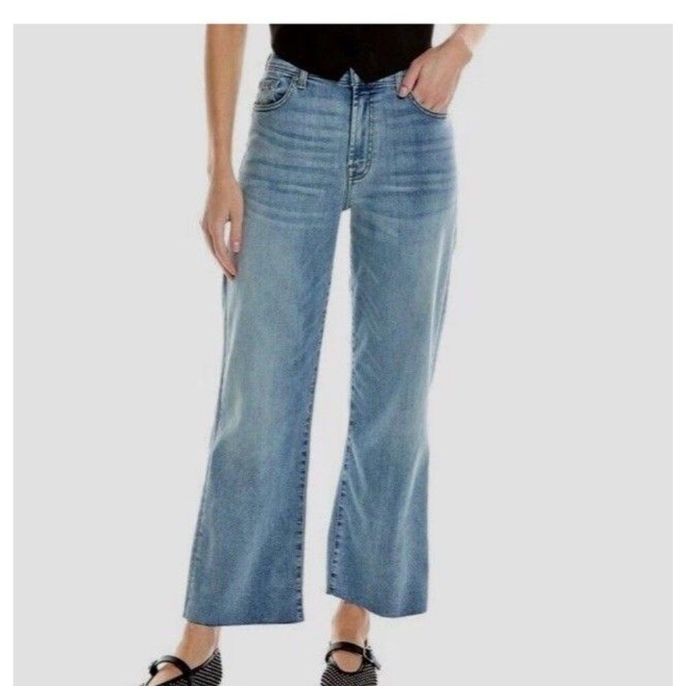 7 For All Mankind Alexa Cropped Trouser Jeans Womens 27 High Rise Wide Leg NWT